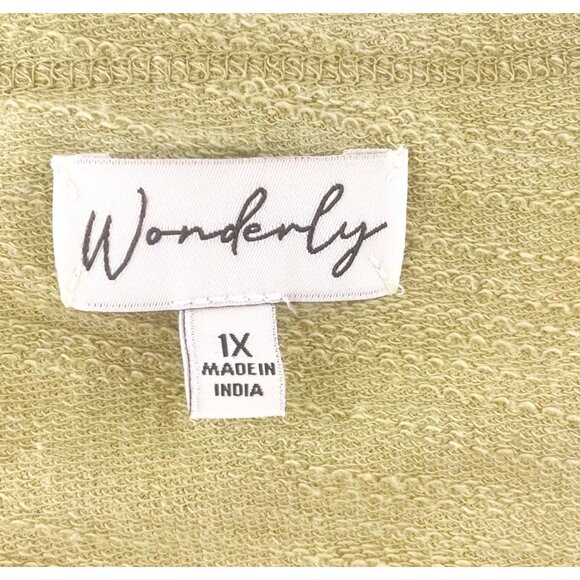 Wonderly Sleeveless Top 1X Light Green 70% Cotton 30% Linen Made In India - Picture 3 of 5